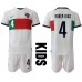 Tanie Strój piłkarski Portugalia Ruben Dias #4 Koszulka Wyjazdowej dla dziecięce MŚ 2022 Krótkie Rękawy (+ szorty)